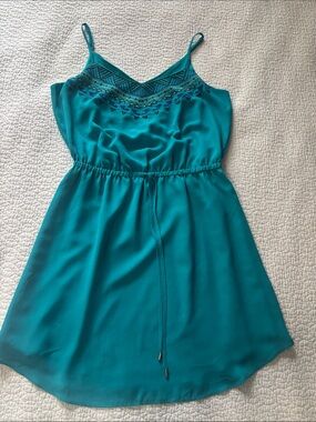 Apt. 9 Teal Embroidered Spaghetti-Strap Midi Dress
